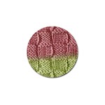 Knitted Wool Square Pink Green Golf Ball Marker (4 pack) Front