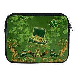 Happy St  Patrick s Day With Clover Apple Ipad 2/3/4 Zipper Cases by FantasyWorld7