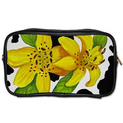 Floral Cow Print Toiletries Bags by dawnsiegler