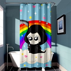 Cute Grim Reaper Shower Curtain 36  X 72  (stall)  by Valentinaart