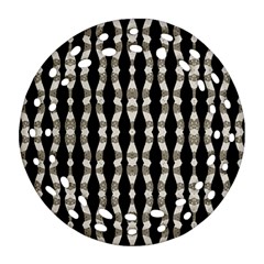 Wavy Stripes Pattern Round Filigree Ornament (two Sides) by dflcprints