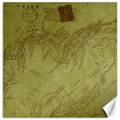 Vintage Map Background Paper Canvas 16  X 16   by Nexatart