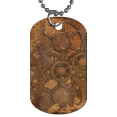 Background Steampunk Gears Grunge Dog Tag (two Sides) by Nexatart