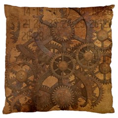 Background Steampunk Gears Grunge Large Cushion Case (one Side) by Nexatart