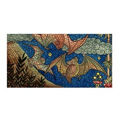 Bats Cubism Mosaic Vintage Satin Wrap by Nexatart