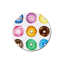 Donuts Rubber Round Coaster (4 Pack)  by KuriSweets