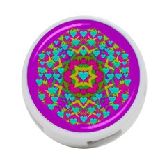 Hearts In A Mandala Scenery Of Fern 4-port Usb Hub (two Sides)  by pepitasart