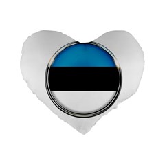 Estonia Country Flag Countries Standard 16  Premium Flano Heart Shape Cushions by Nexatart