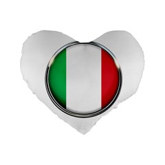 Italy Country Nation Flag Standard 16  Premium Flano Heart Shape Cushions by Nexatart