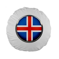 Iceland Flag Europe National Standard 15  Premium Flano Round Cushions by Nexatart