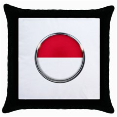 Monaco Or Indonesia Country Nation Nationality Throw Pillow Case (black) by Nexatart