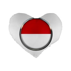 Monaco Or Indonesia Country Nation Nationality Standard 16  Premium Flano Heart Shape Cushions by Nexatart