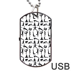 Yoga Pattern Dog Tag Usb Flash (two Sides) by Valentinaart