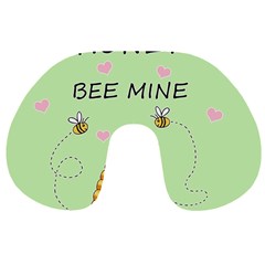 Bee Mine Valentines Day Travel Neck Pillows by Valentinaart