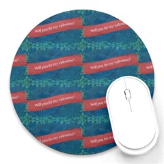 Valentine Day Pattern Round Mousepads by dflcprints