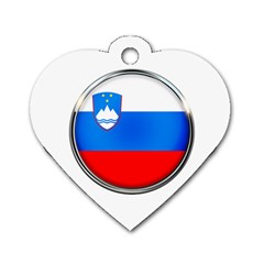 Slovenia Flag Mountains Country Dog Tag Heart (two Sides) by Nexatart