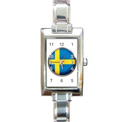 Sweden Flag Country Countries Rectangle Italian Charm Watch by Nexatart