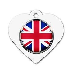 United Kingdom Country Nation Flag Dog Tag Heart (two Sides) by Nexatart