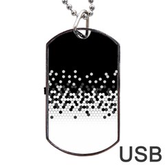 Flat Tech Camouflage Black And White Dog Tag Usb Flash (two Sides) by jumpercat