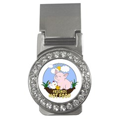 Friends Not Food - Cute Pig And Chicken Money Clips (cz)  by Valentinaart