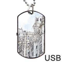 Architecture Building Design Dog Tag Usb Flash (two Sides) by Nexatart