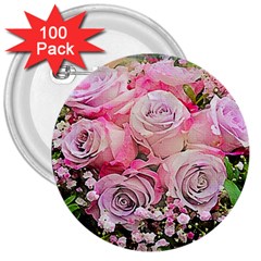 Flowers Bouquet Wedding Art Nature 3  Buttons (100 Pack)  by Nexatart