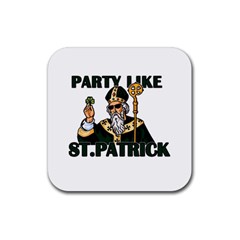  St  Patricks Day  Rubber Coaster (square)  by Valentinaart