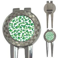 St  Patricks Day Clover Pattern 3-in-1 Golf Divots by Valentinaart