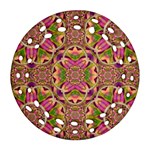 Jungle Flowers In Paradise  Lovely Chic Colors Round Filigree Ornament (Two Sides) Front