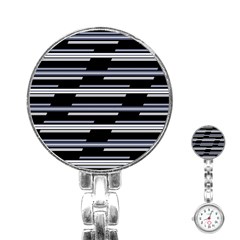 Skewed Stripes Pattern Design Stainless Steel Nurses Watch by dflcprints