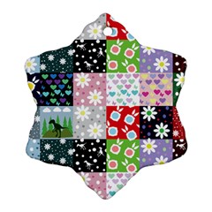 Dino Quilt Snowflake Ornament (two Sides) by snowwhitegirl