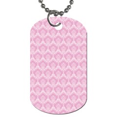 Damask Pink Dog Tag (one Side) by snowwhitegirl