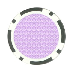 Damask Lilac Poker Chip Card Guard by snowwhitegirl