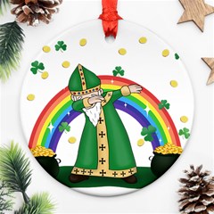  St  Patrick  Dabbing Ornament (round) by Valentinaart