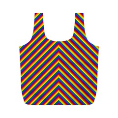 Gay Pride Flag Rainbow Chevron Stripe Full Print Recycle Bags (m)  by PodArtist