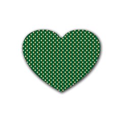 Irish Flag Green White Orange On Green St  Patrick s Day Ireland Rubber Coaster (heart)  by PodArtist