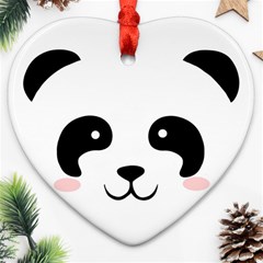 Panda  Ornament (heart) by Valentinaart