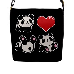 Panda Flap Messenger Bag (l)  by Valentinaart