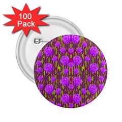 Roses Dancing On A Tulip Field Of Festive Colors 2 25  Buttons (100 Pack)  by pepitasart