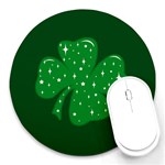 Sparkly Clover Round Mousepads Front