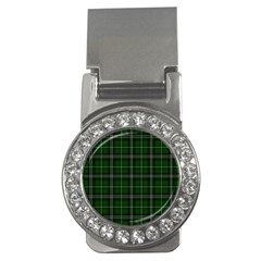 Green Plaid Pattern Money Clips (cz)  by Valentinaart