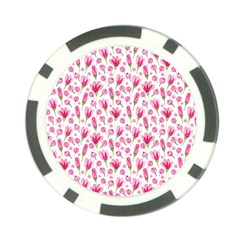 Watercolor Spring Flowers Pattern Poker Chip Card Guard by TastefulDesigns