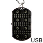 Dark Ethnic Stars Motif Pattern Dog Tag USB Flash (Two Sides) Front