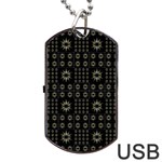 Dark Ethnic Stars Motif Pattern Dog Tag USB Flash (Two Sides) Back