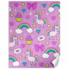 Cute Unicorn Pattern Canvas 12  X 16   by Valentinaart