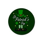 St Patricks Leprechaun Rubber Coaster (Round)  Front