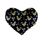 Easter Pattern Standard 16  Premium Flano Heart Shape Cushions Front