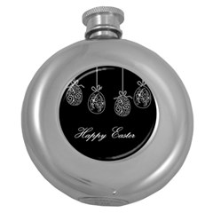 Easter Eggs Round Hip Flask (5 Oz) by Valentinaart