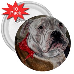 Dog Portrait 3  Buttons (10 Pack)  by redmaidenart