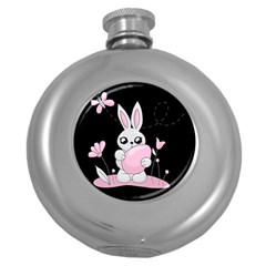 Easter Bunny  Round Hip Flask (5 Oz) by Valentinaart